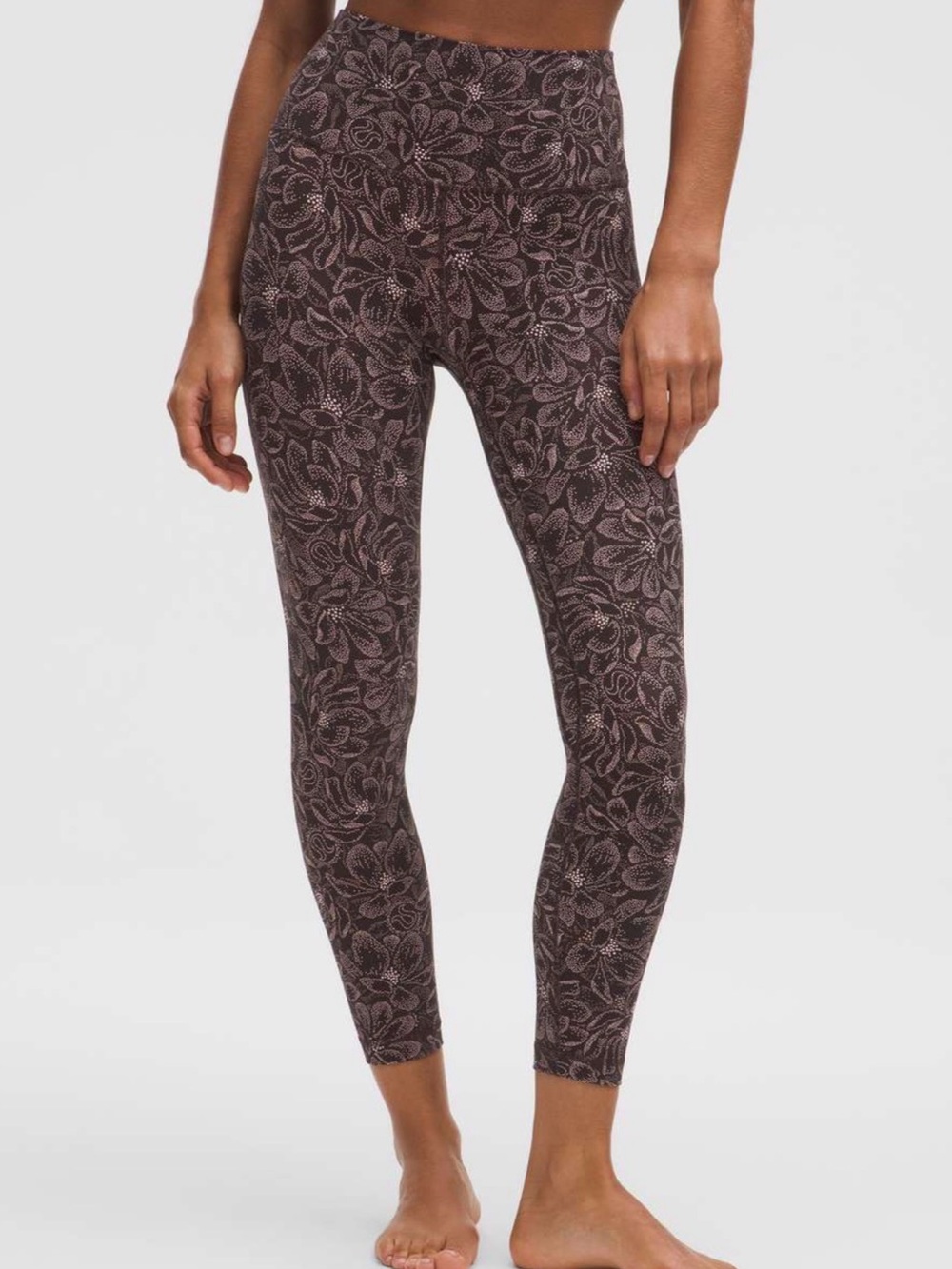 lululemon athletica Floral High-Rise Leggings in Brown and Pink
